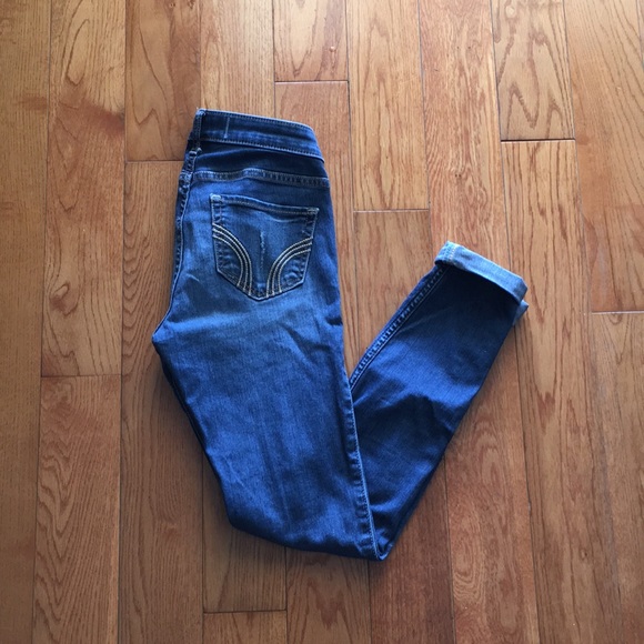 Cuffed Blue Skinny Jeans - Picture 2 of 7